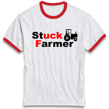 Stuck Farmer Ringer T Shirt