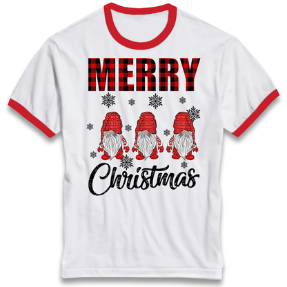 Merry Knomes Christmas Ringer T Shirt