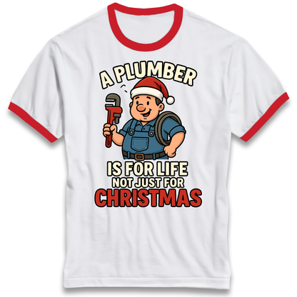 Plumber Christmas Ringer T Shirt