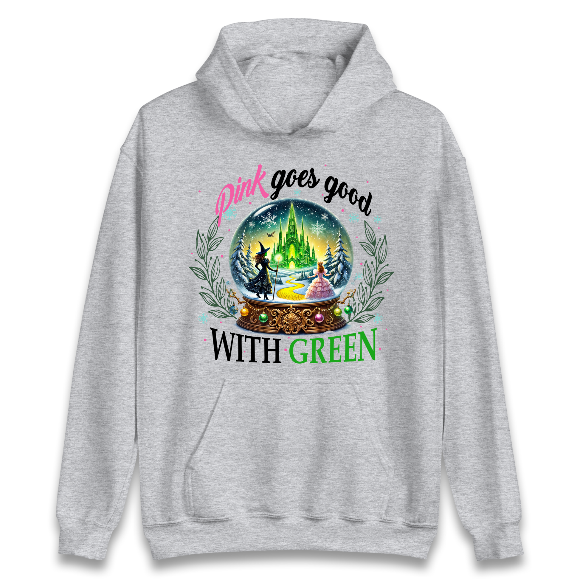 Wicked Pink Goes Good With Green Hoodie