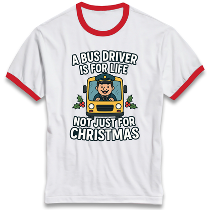 Bus Driver Christmas Ringer T Shirt