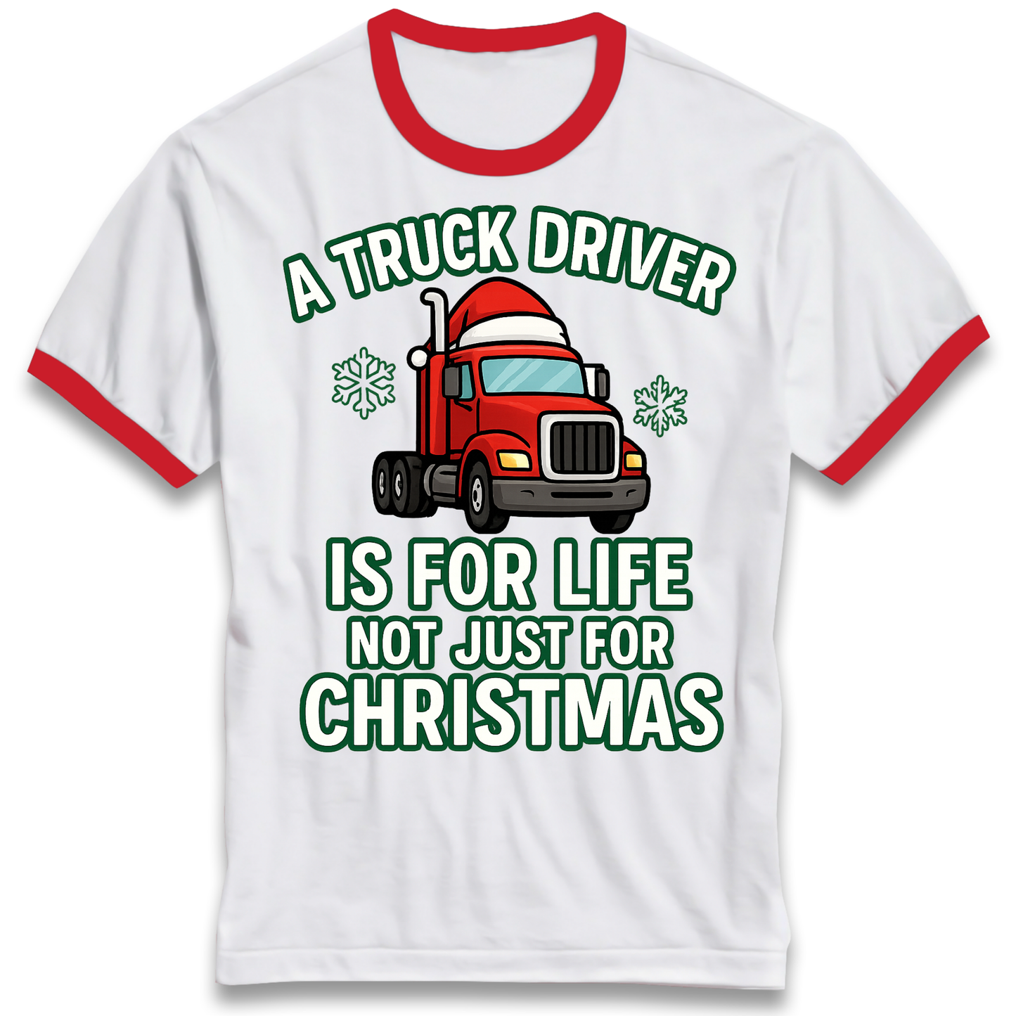 Truck Driver Christmas Ringer T Shirt