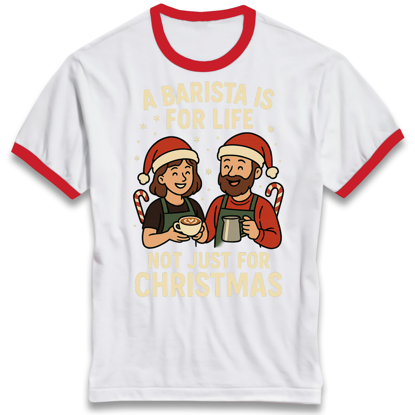 Barista Christmas Ringer T Shirt