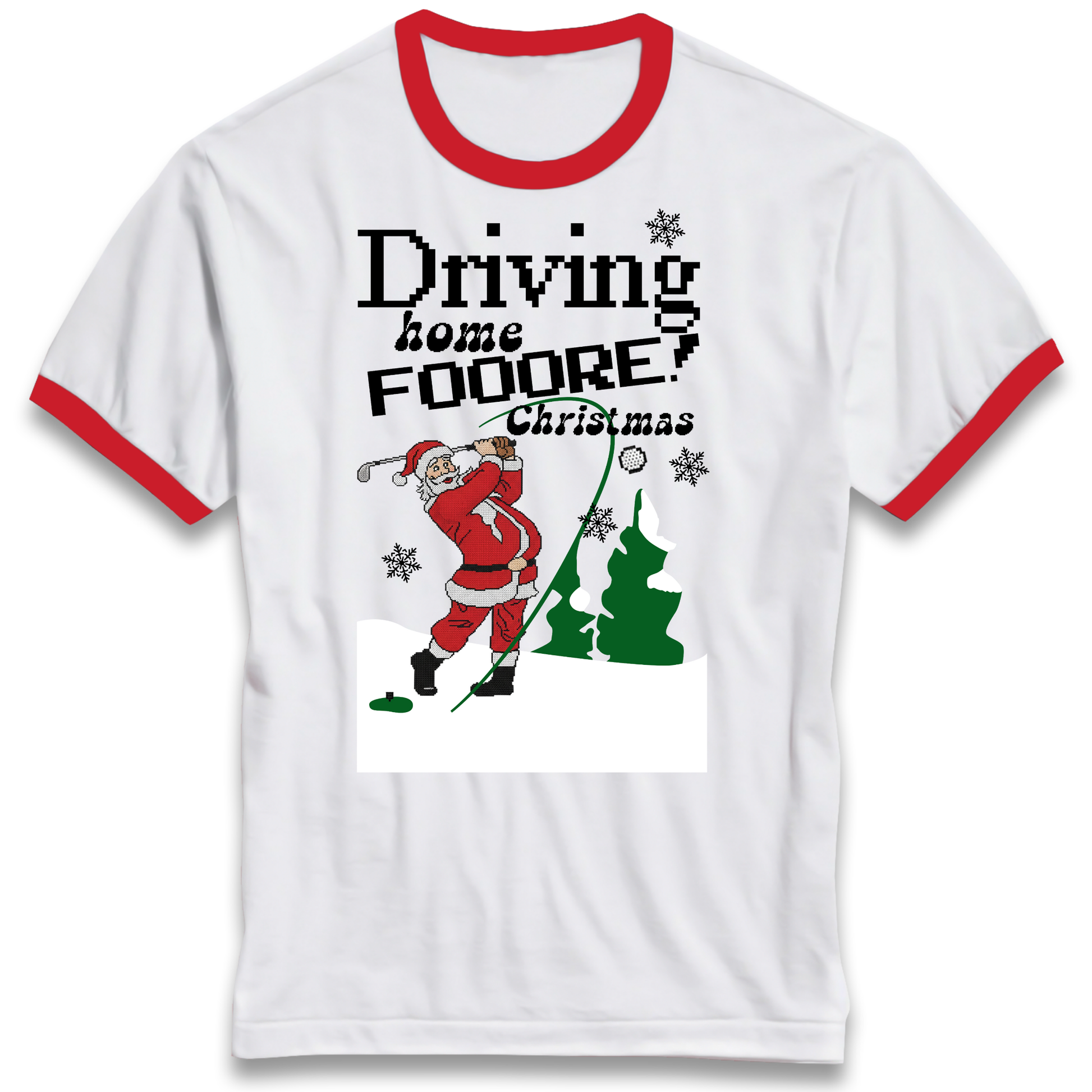 Christmas Golf Ringer T Shirt