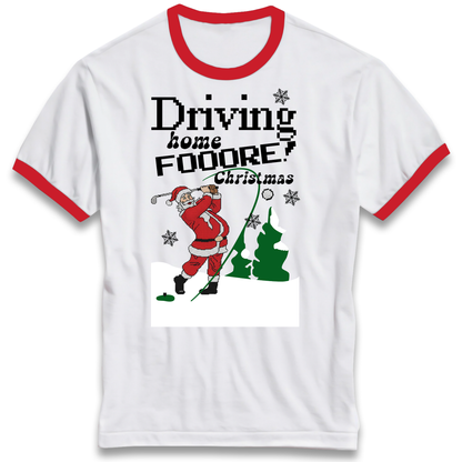 Christmas Golf Ringer T Shirt