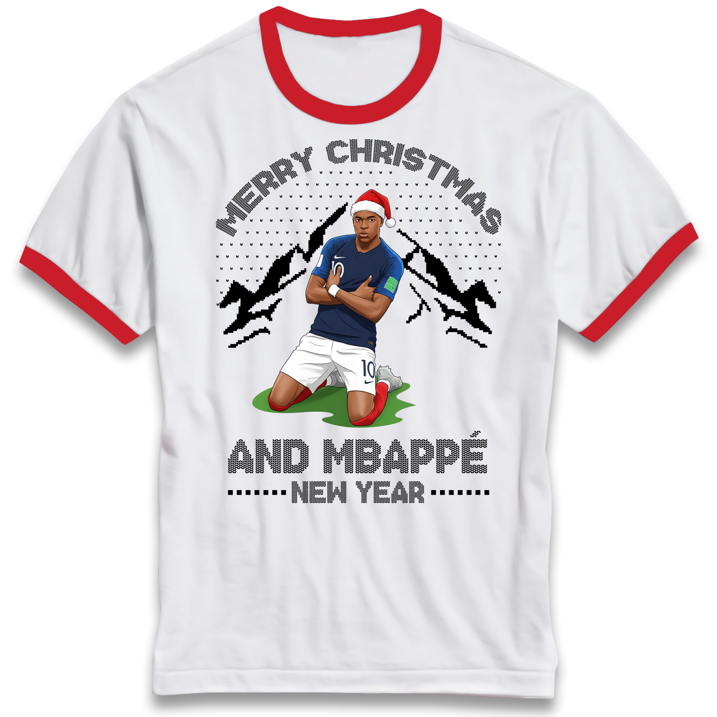 Mbappe Christmas Ringer T Shirt