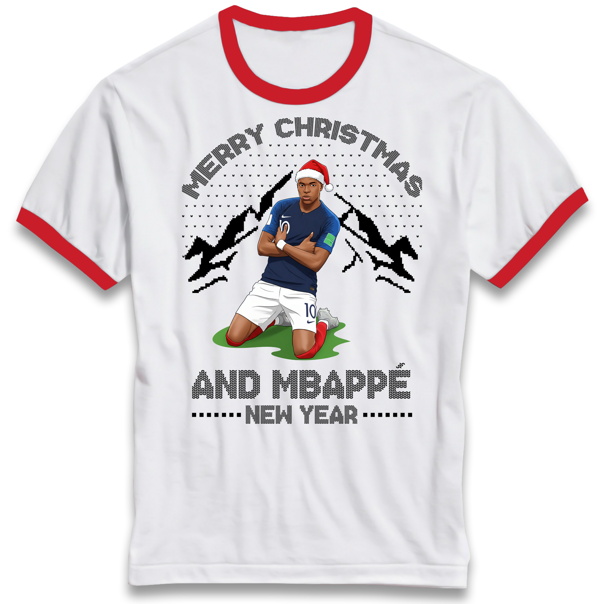 Mbappe Christmas Ringer T Shirt