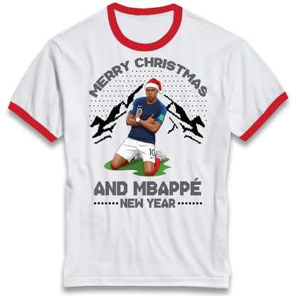 Mbappe Christmas Ringer T Shirt