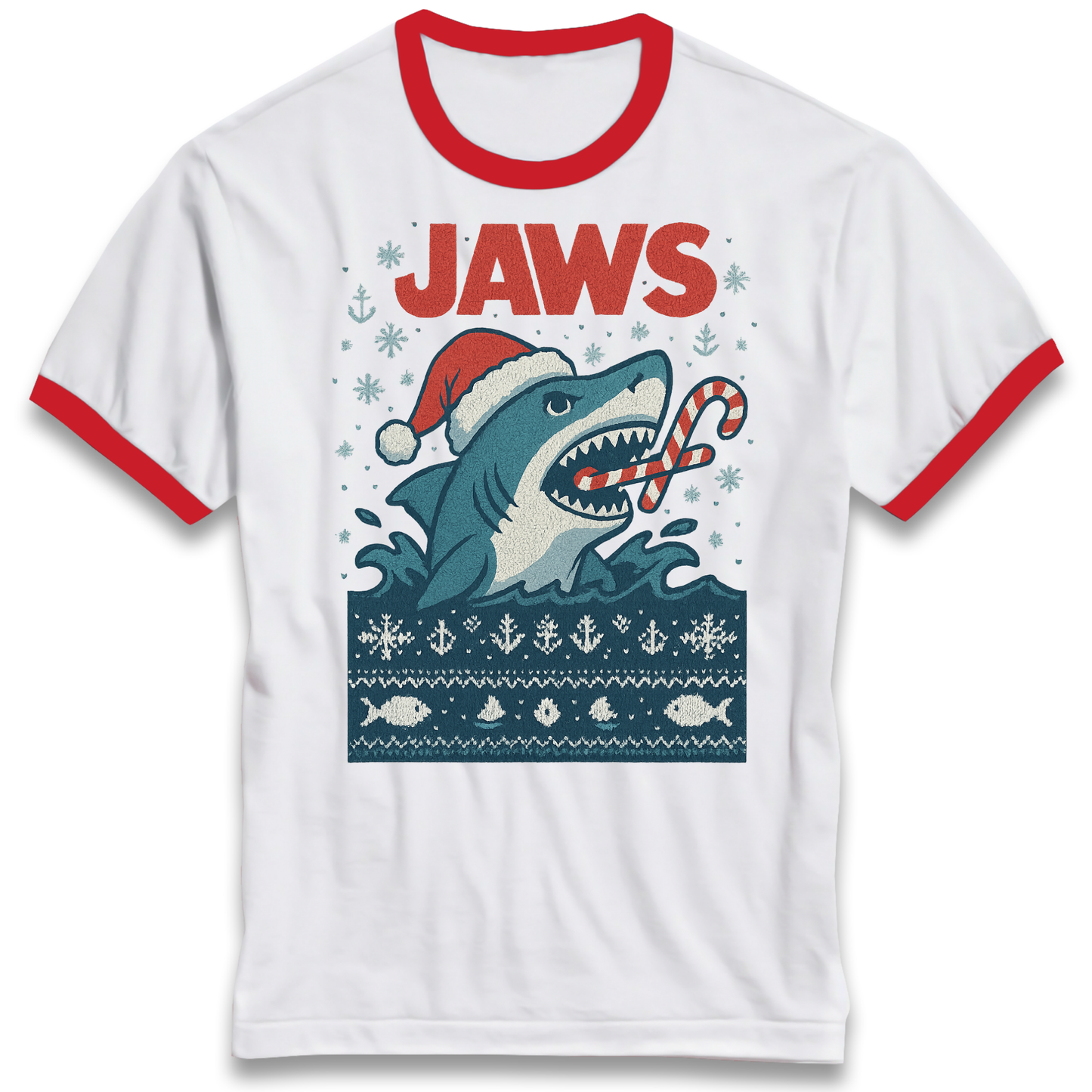 Jaws Christmas Ringer T Shirt