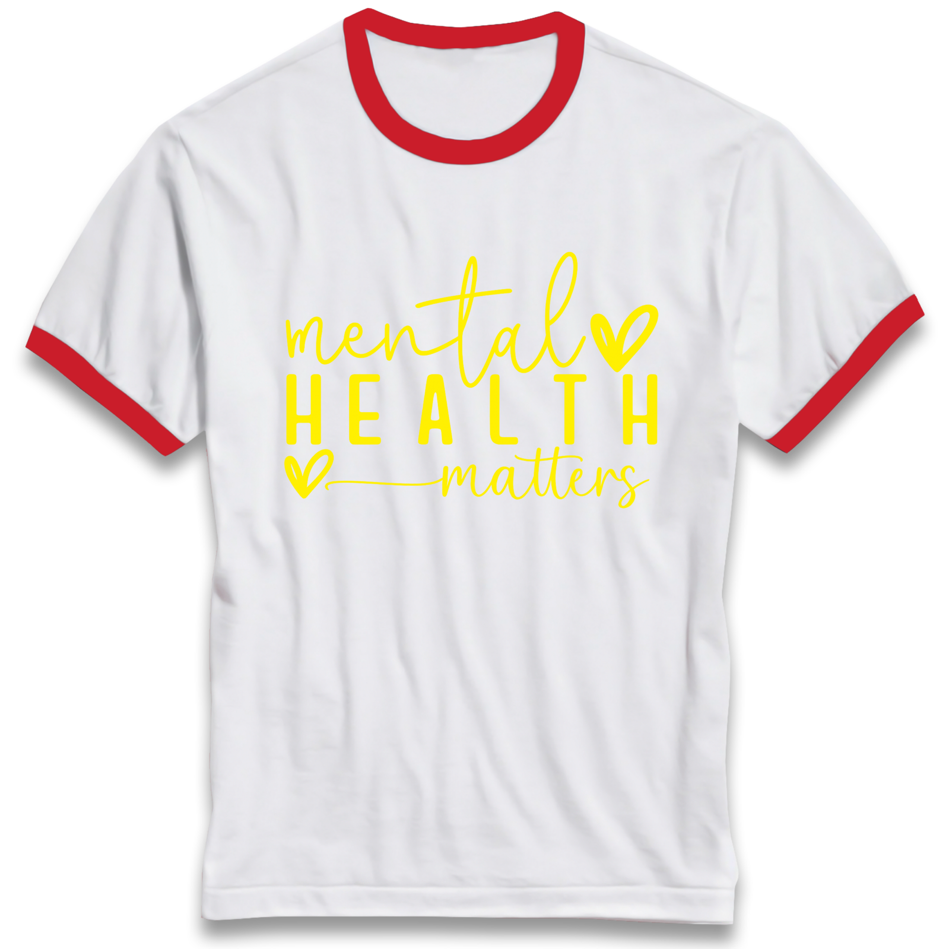 Yellow Mental Health Ringer T Shirt