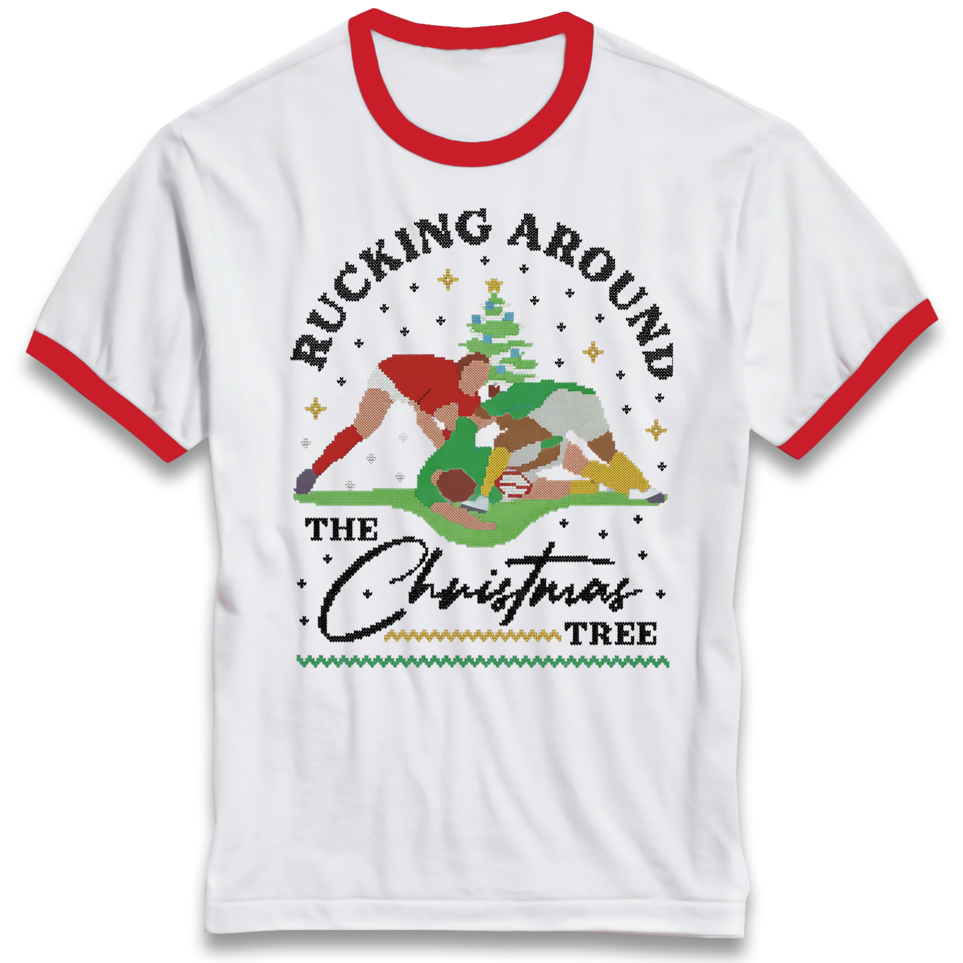 Rugby Christmas Ringer T Shirt