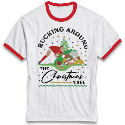 Rugby Christmas Ringer T Shirt