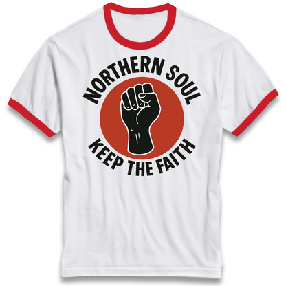 Northern Soul Keep The Faith Ringer T Shirt