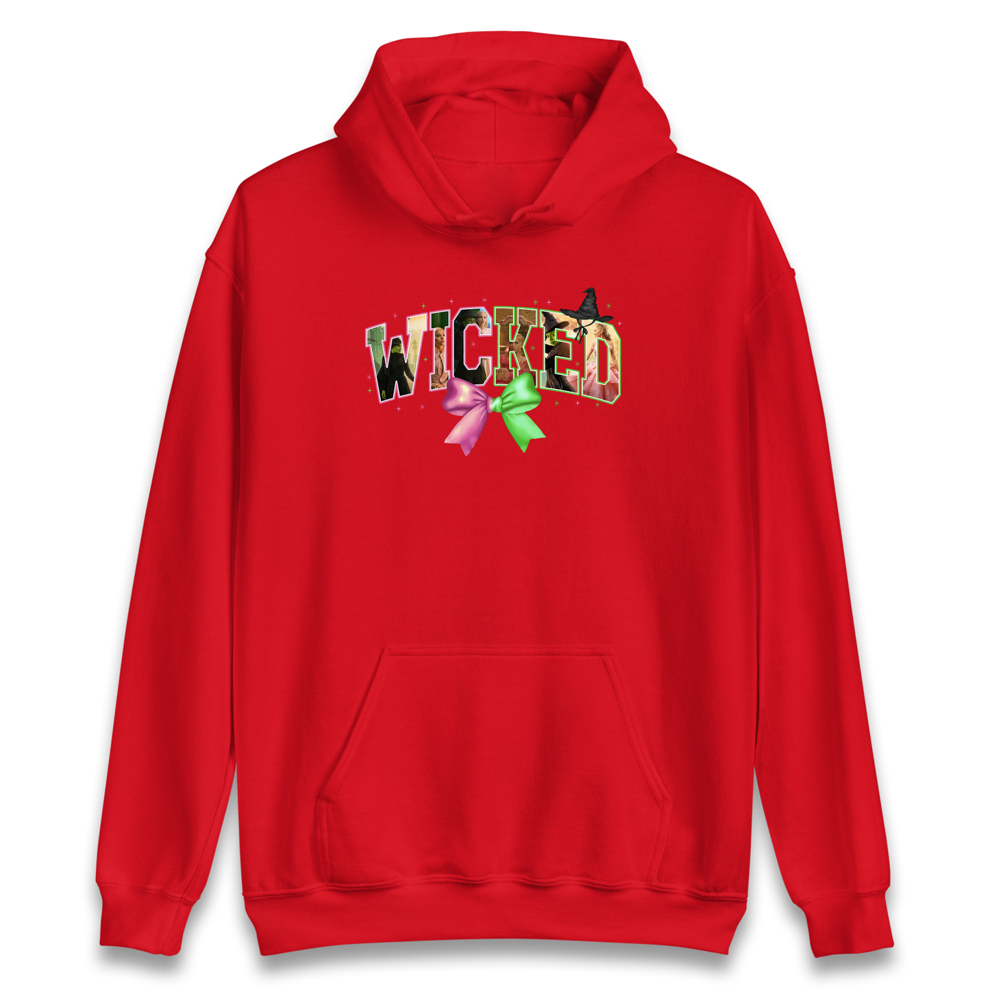 Wicked pink and green Bow Hoodie