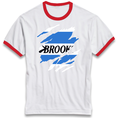 Retro QPR 1992 Torn Effect Ringer T Shirt