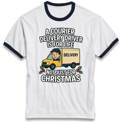 Courier Delivery Driver Christmas Ringer T Shirt