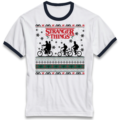 Stranger Things Christmas Ringer T Shirt