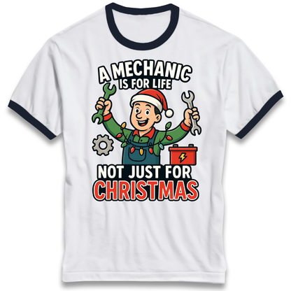 Mechanic Christmas Ringer T Shirt