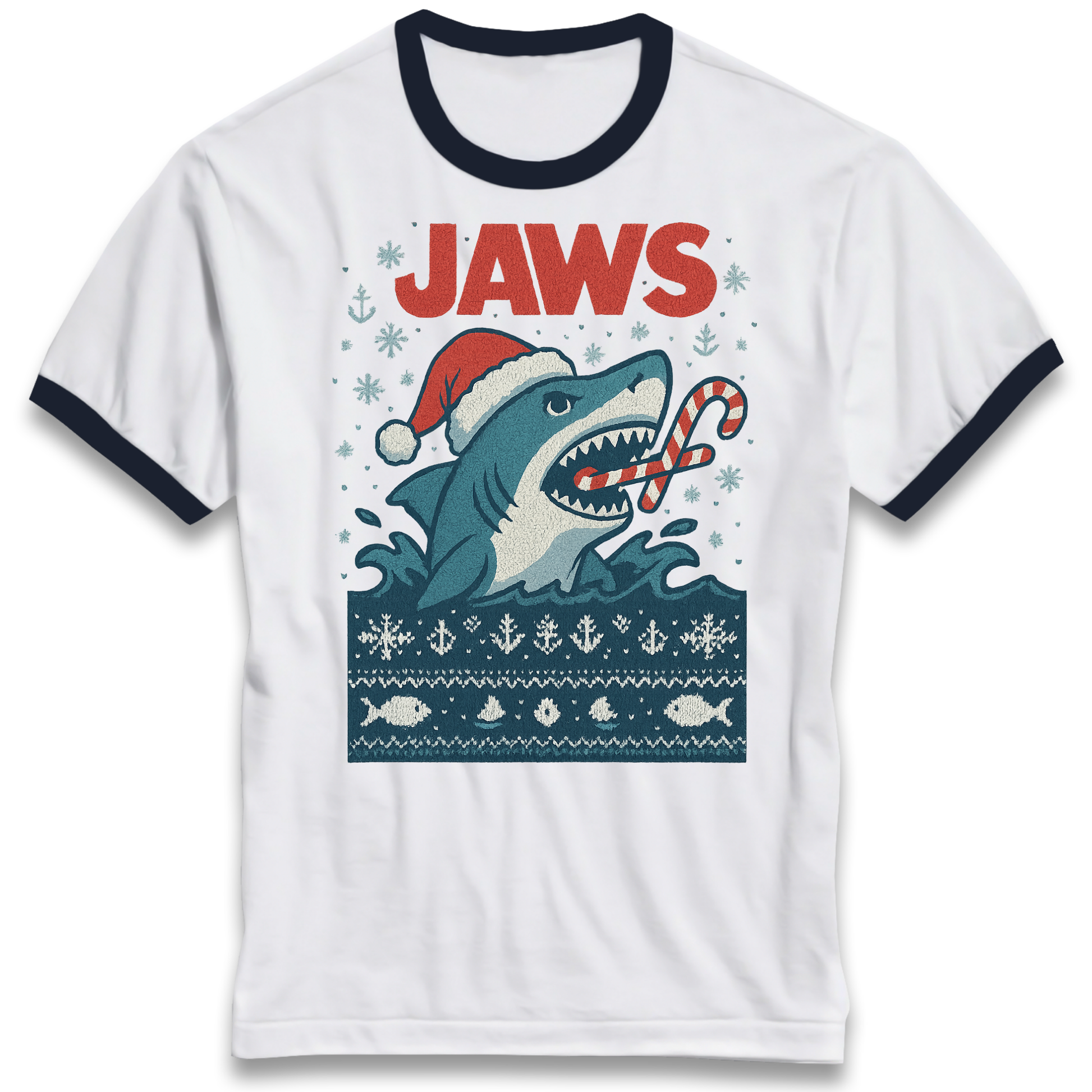 Jaws Christmas Ringer T Shirt