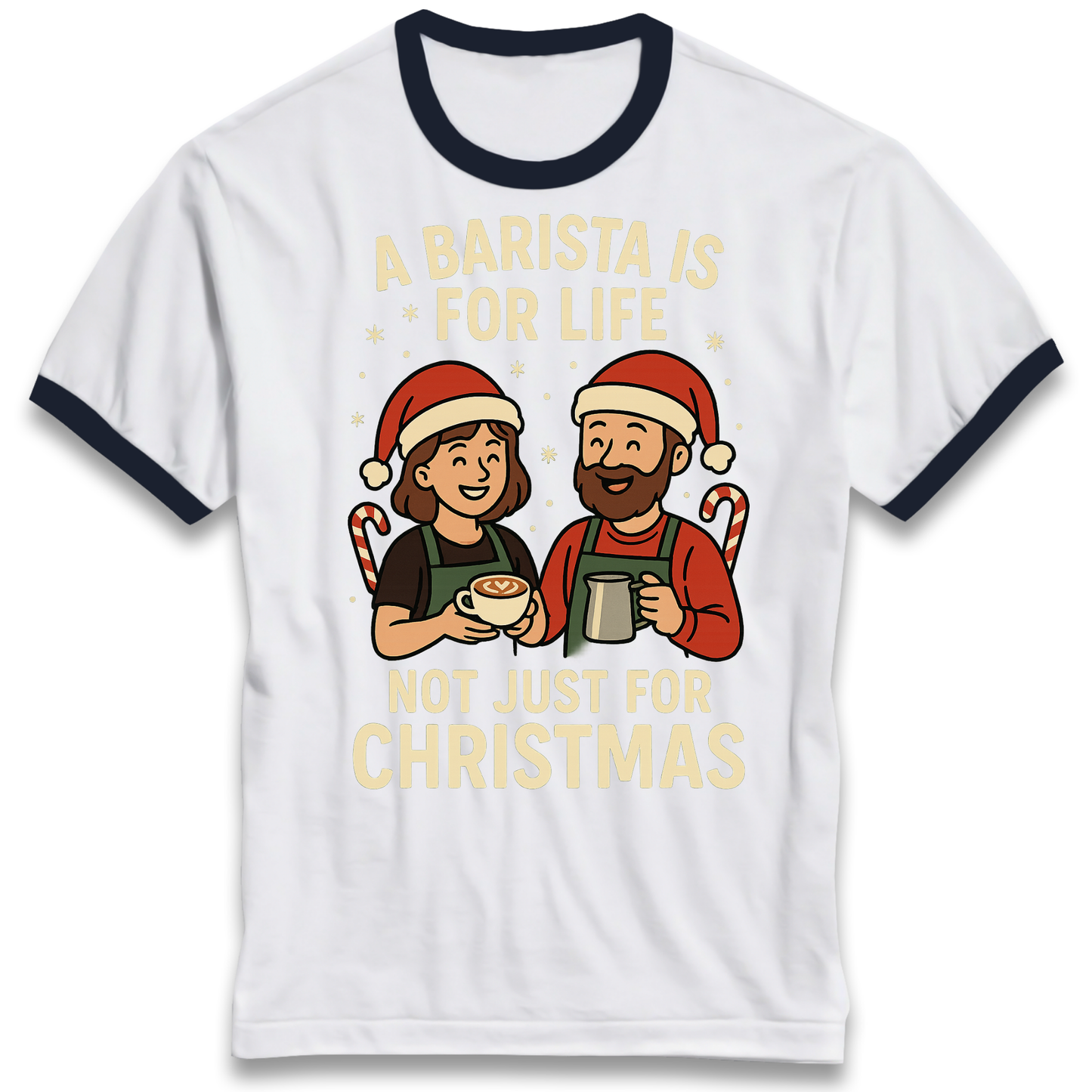 Barista Christmas Ringer T Shirt