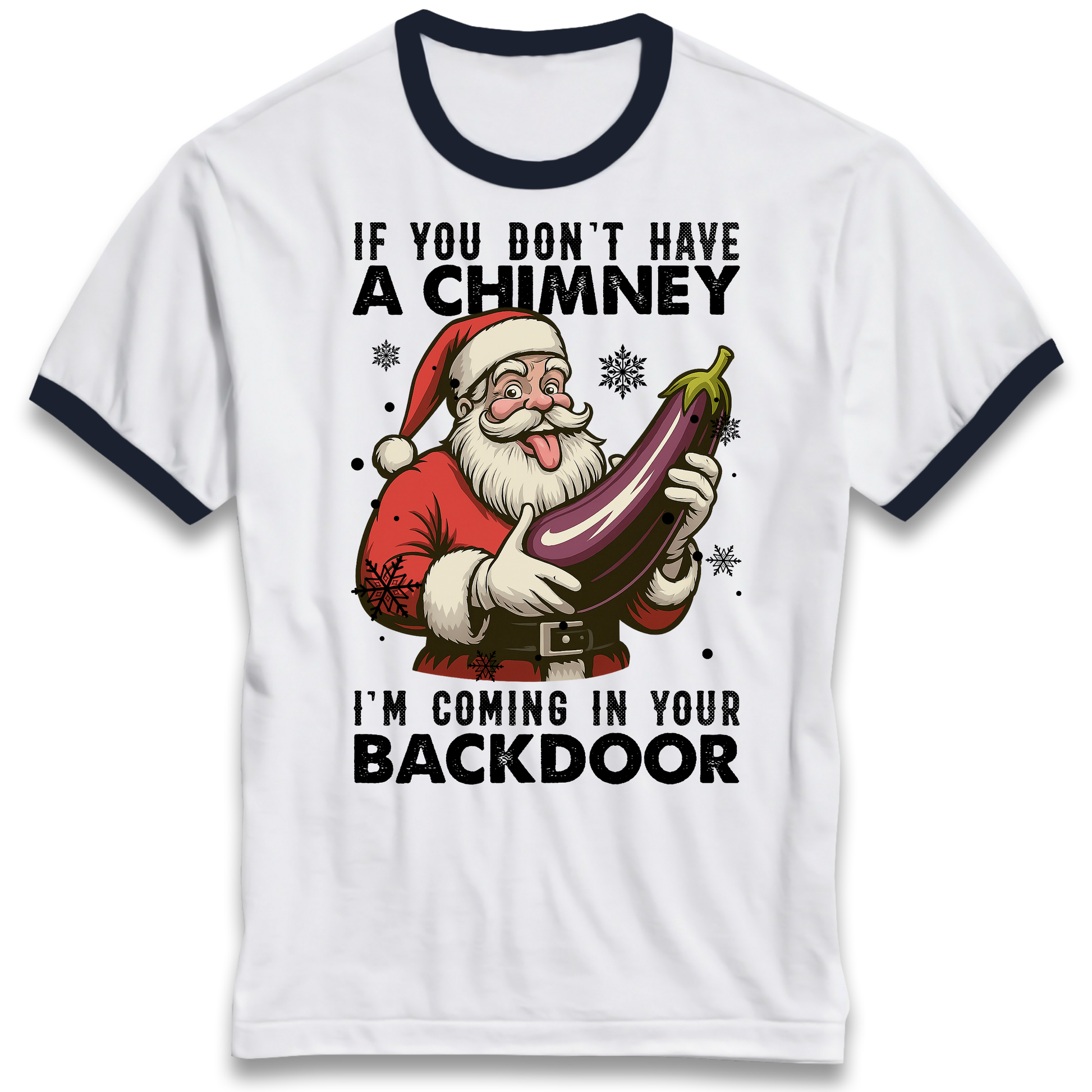 Santa Back Door Ringer T Shirt