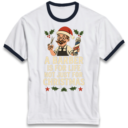 Barber Christmas Ringer T Shirt