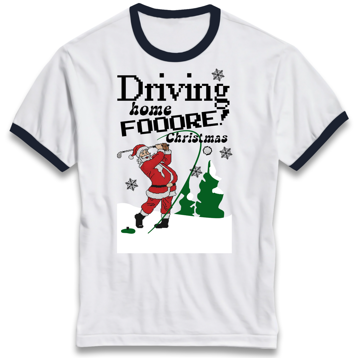 Christmas Golf Ringer T Shirt