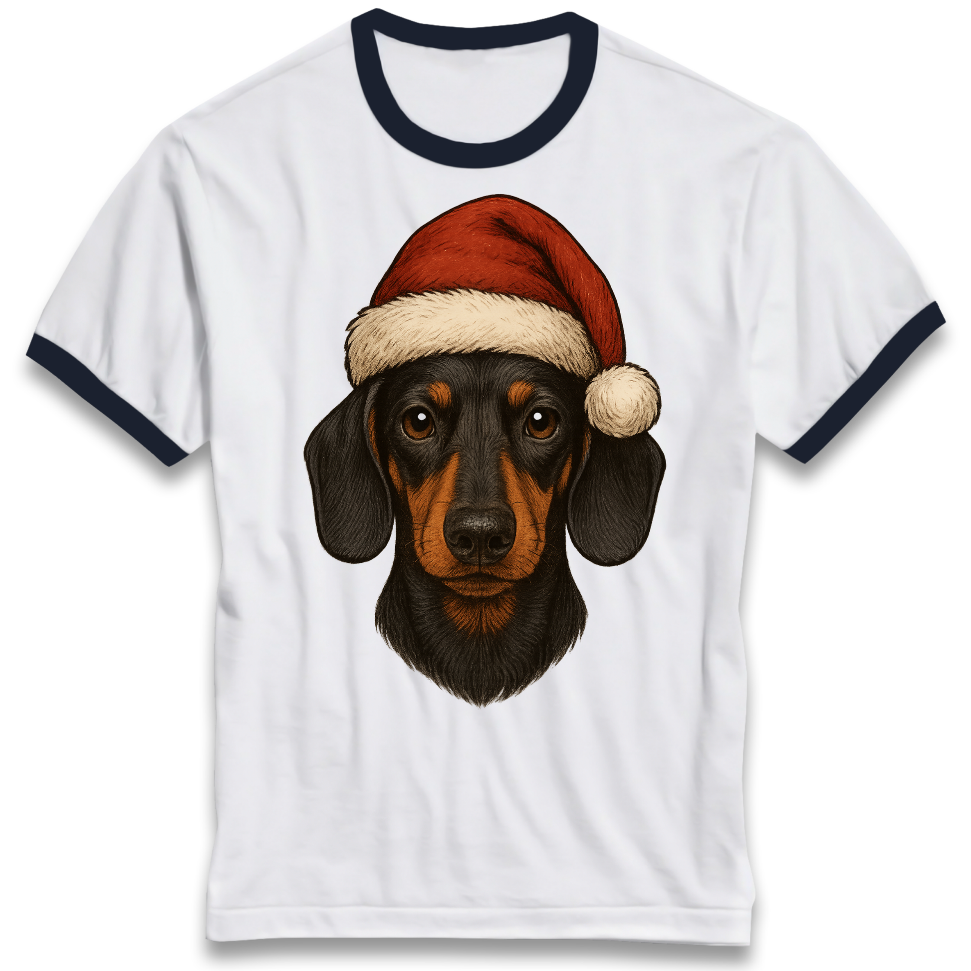 Sausage Dog Christmas Ringer T Shirt