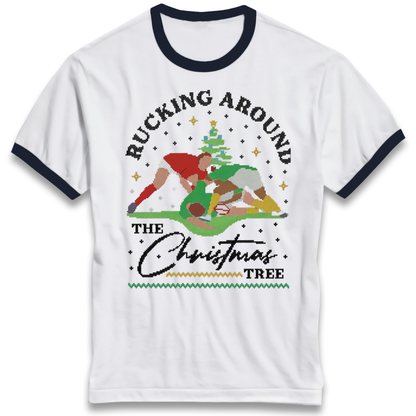 Rugby Christmas Ringer T Shirt