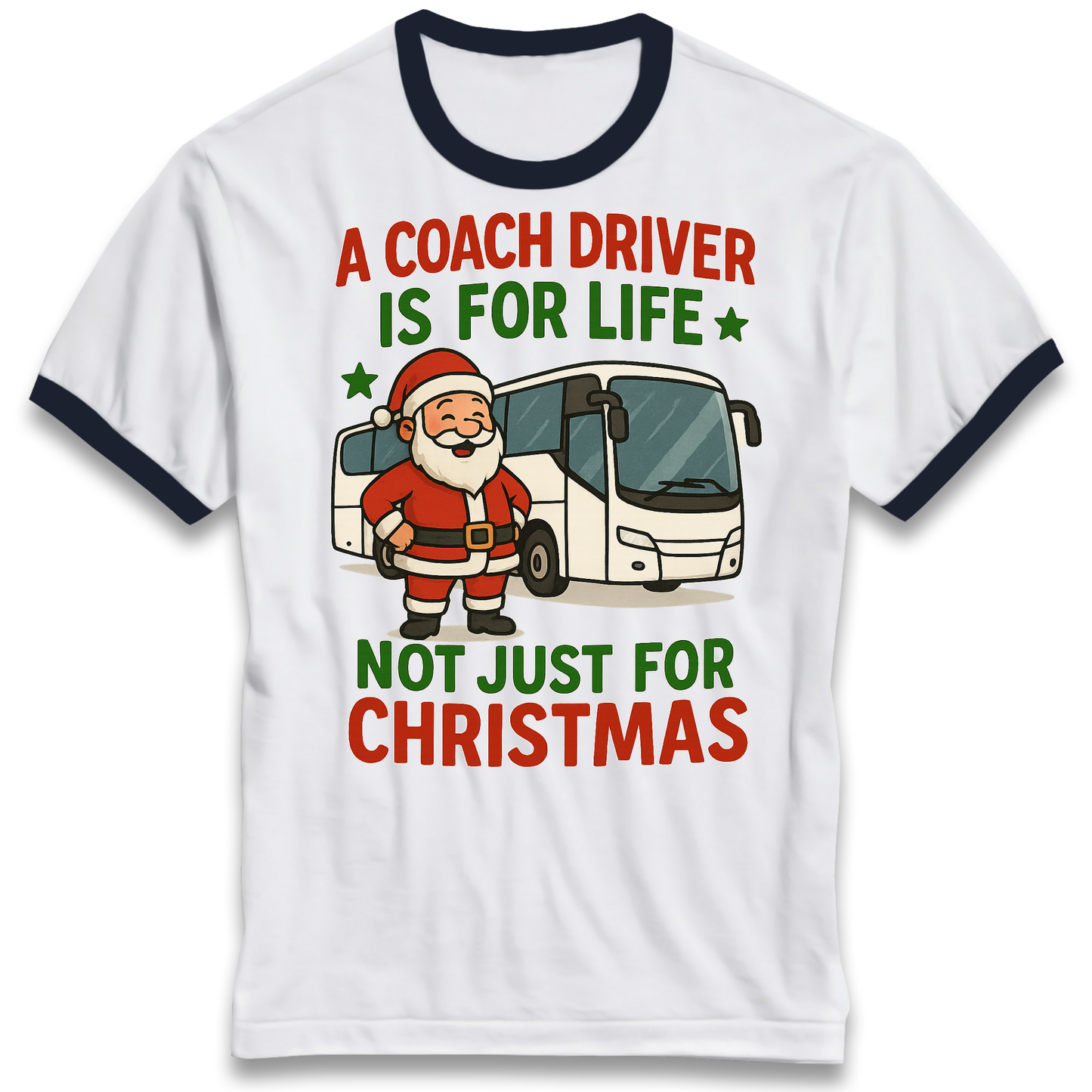Coach Driver Christmas Ringer T Shirt