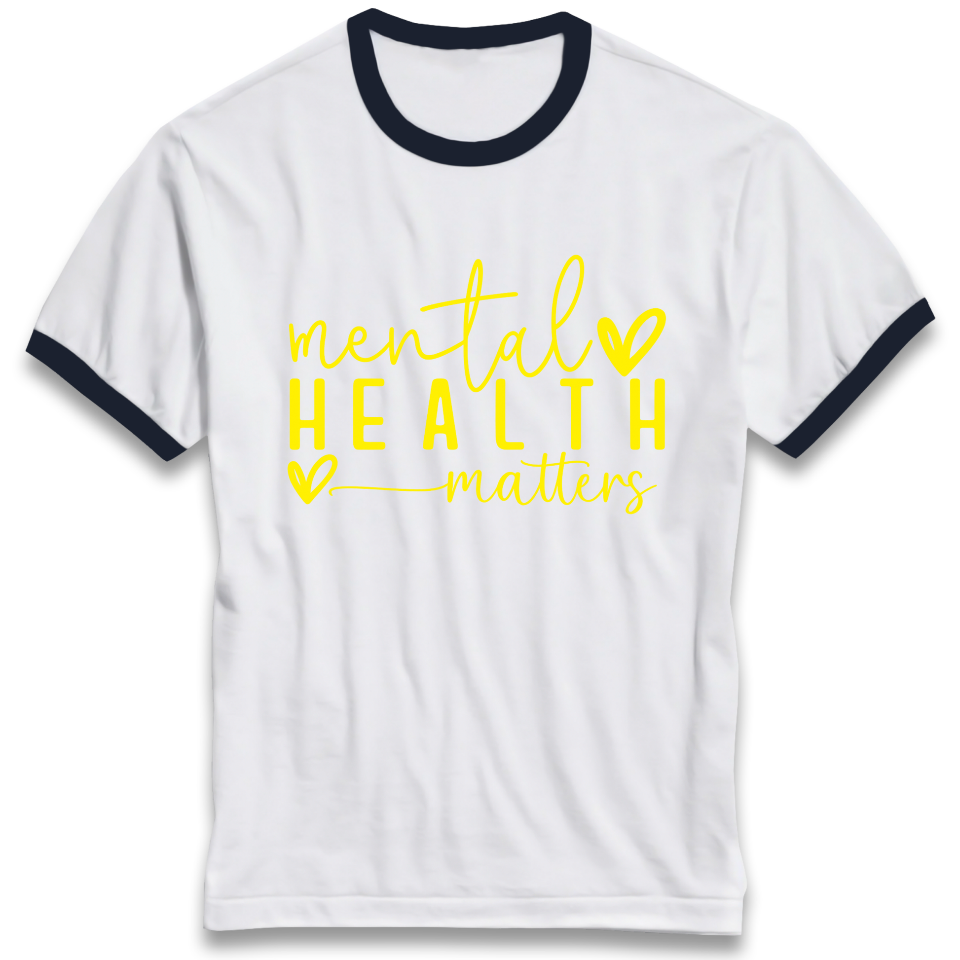 Yellow Mental Health Ringer T Shirt