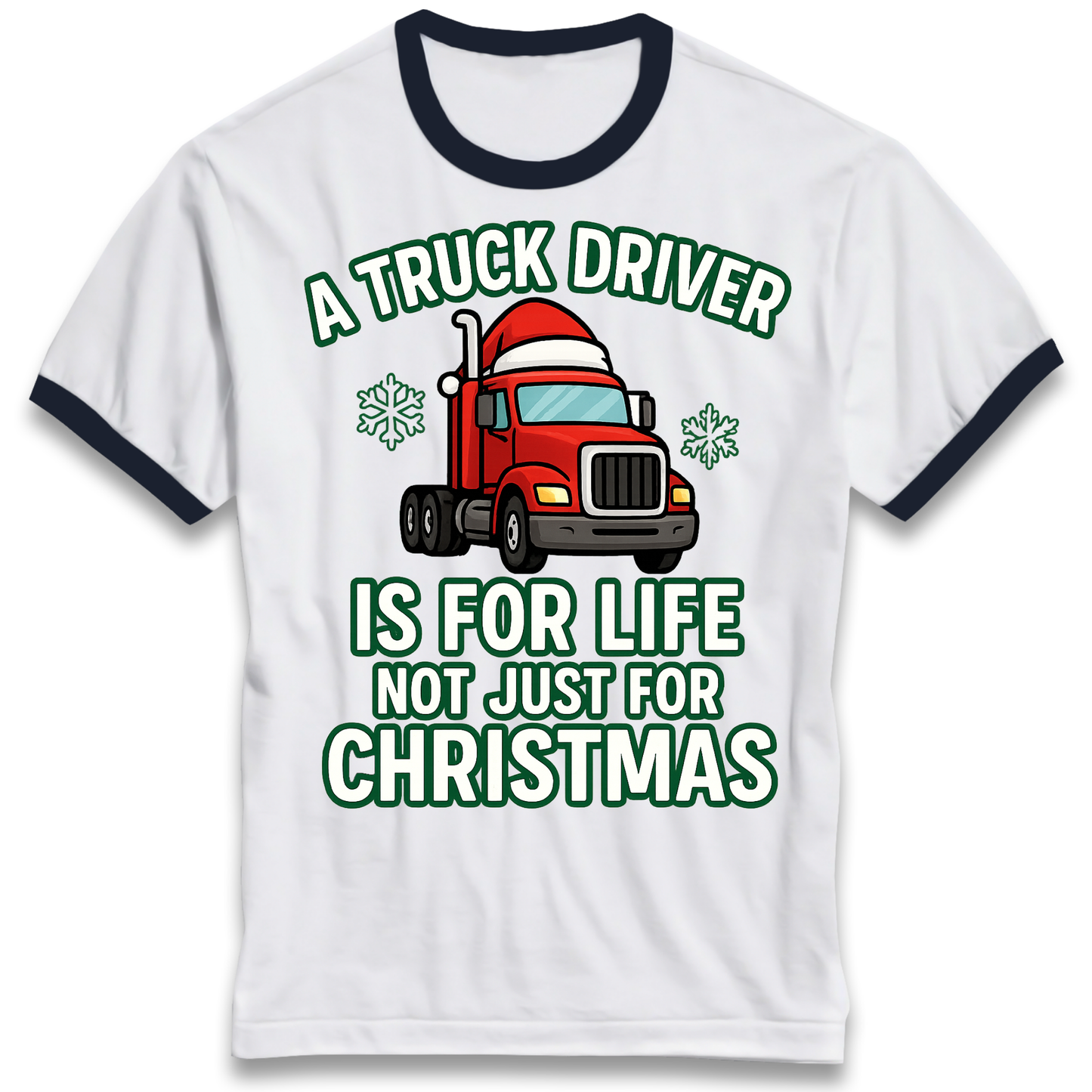 Truck Driver Christmas Ringer T Shirt