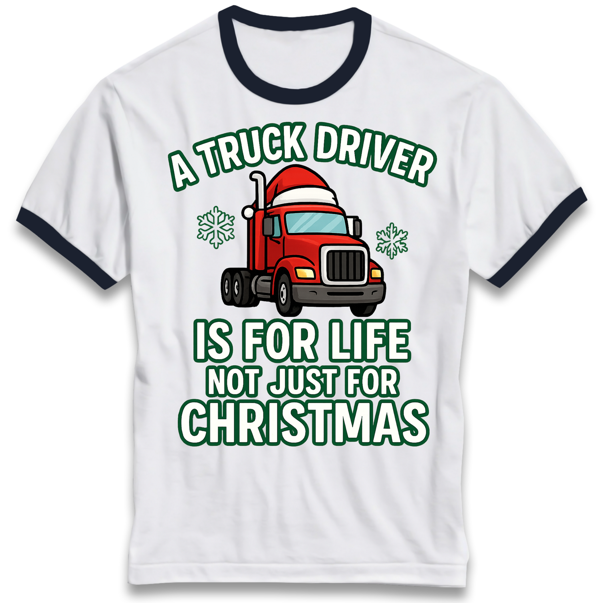 Truck Driver Christmas Ringer T Shirt