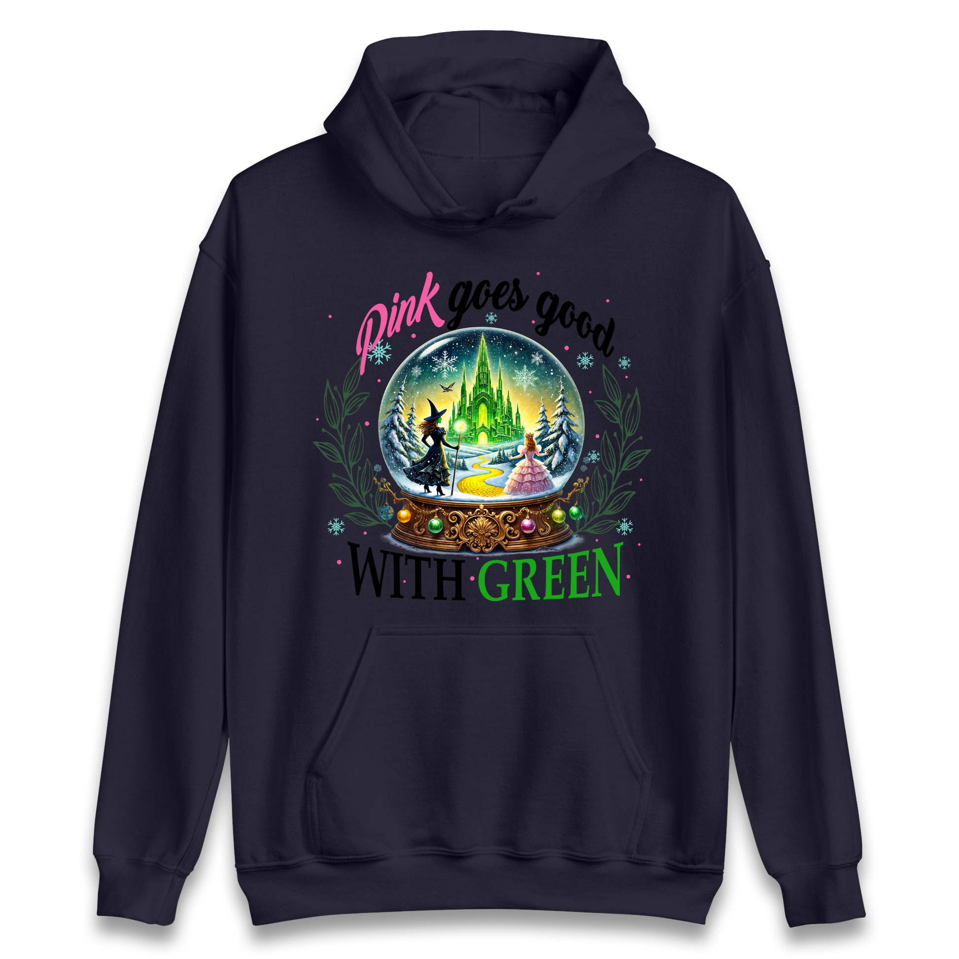 Wicked Pink Goes Good With Green Hoodie