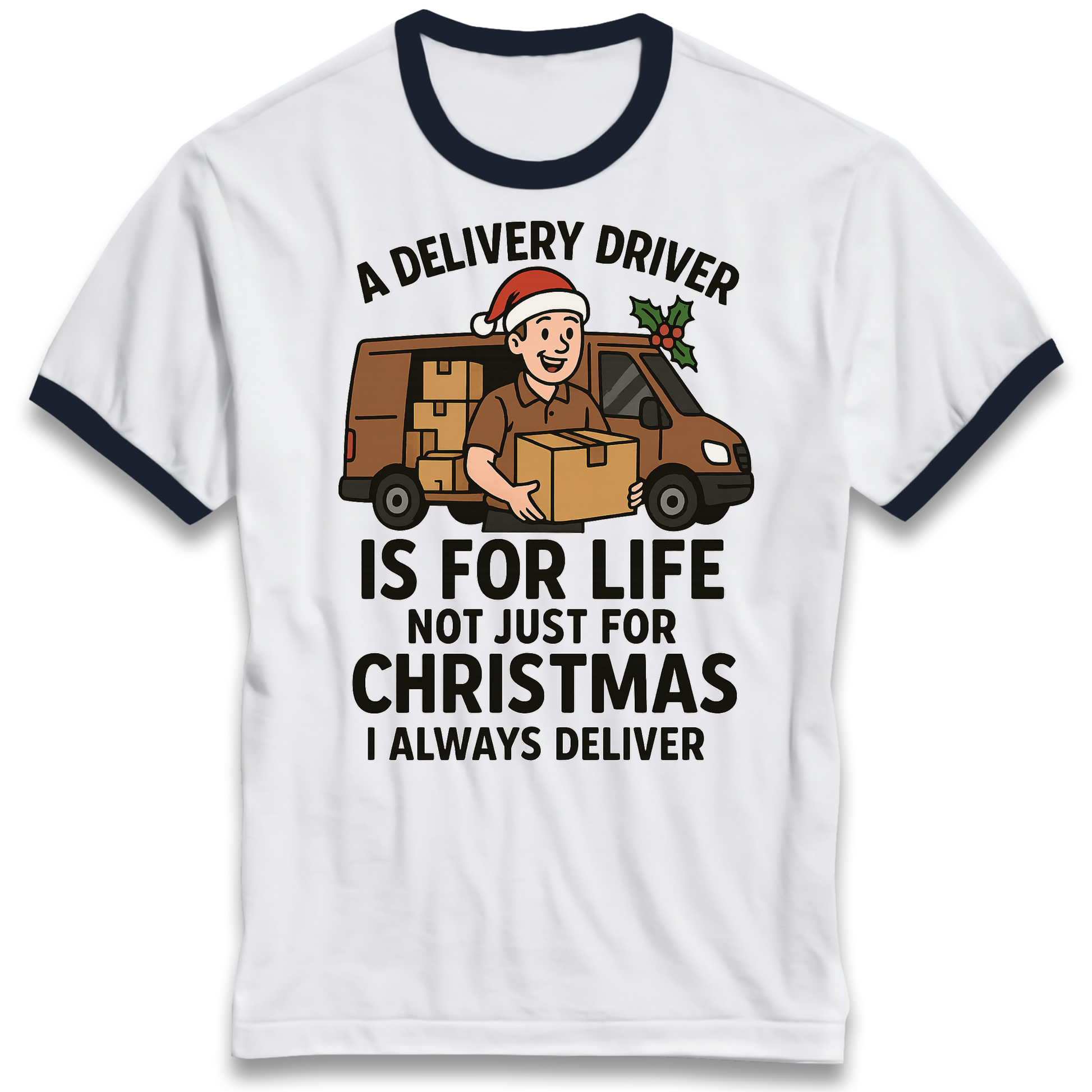 Delivery Driver Christmas Ringer T Shirt