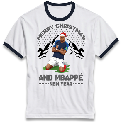 Mbappe Christmas Ringer T Shirt