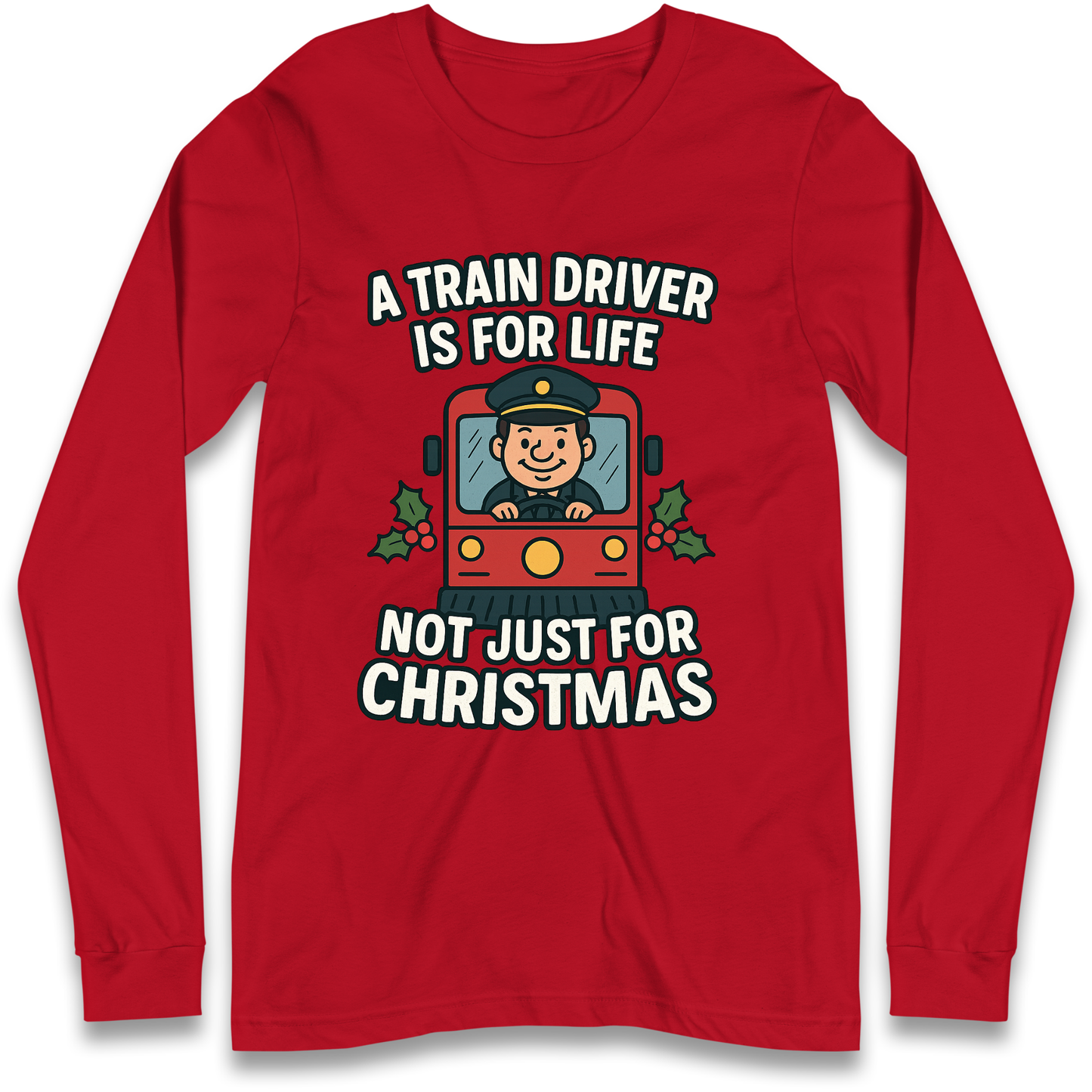 Train Driver Christmas Longsleeve T Shirt