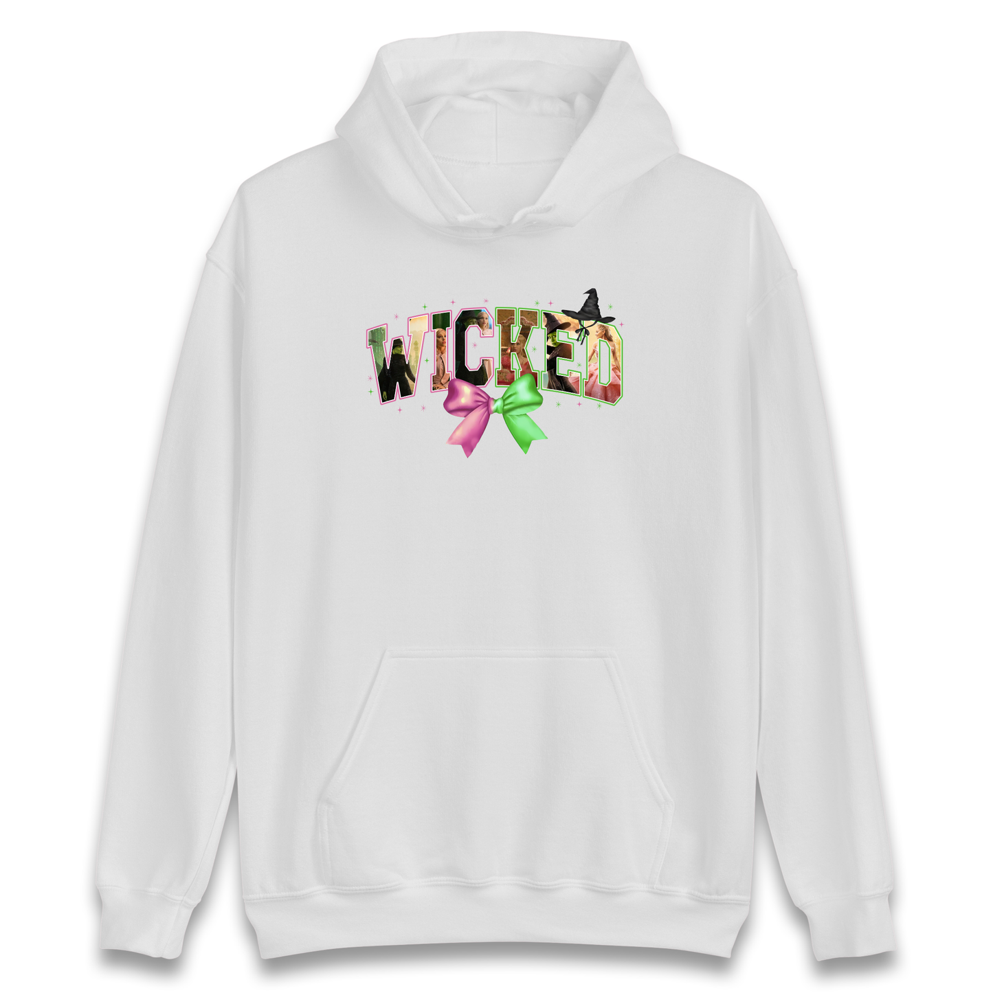Wicked pink and green Bow Hoodie