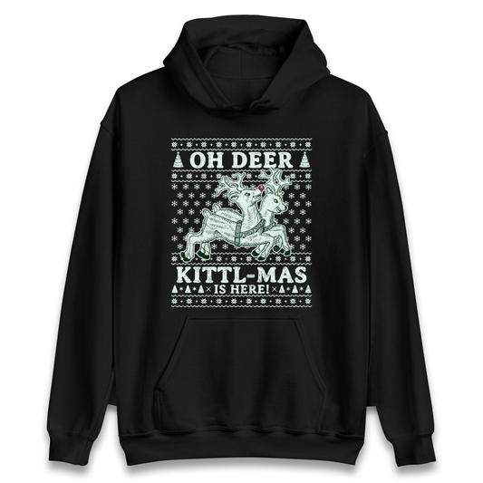 Oh Deer Kittl Mas Is Here Christmas Hoodie