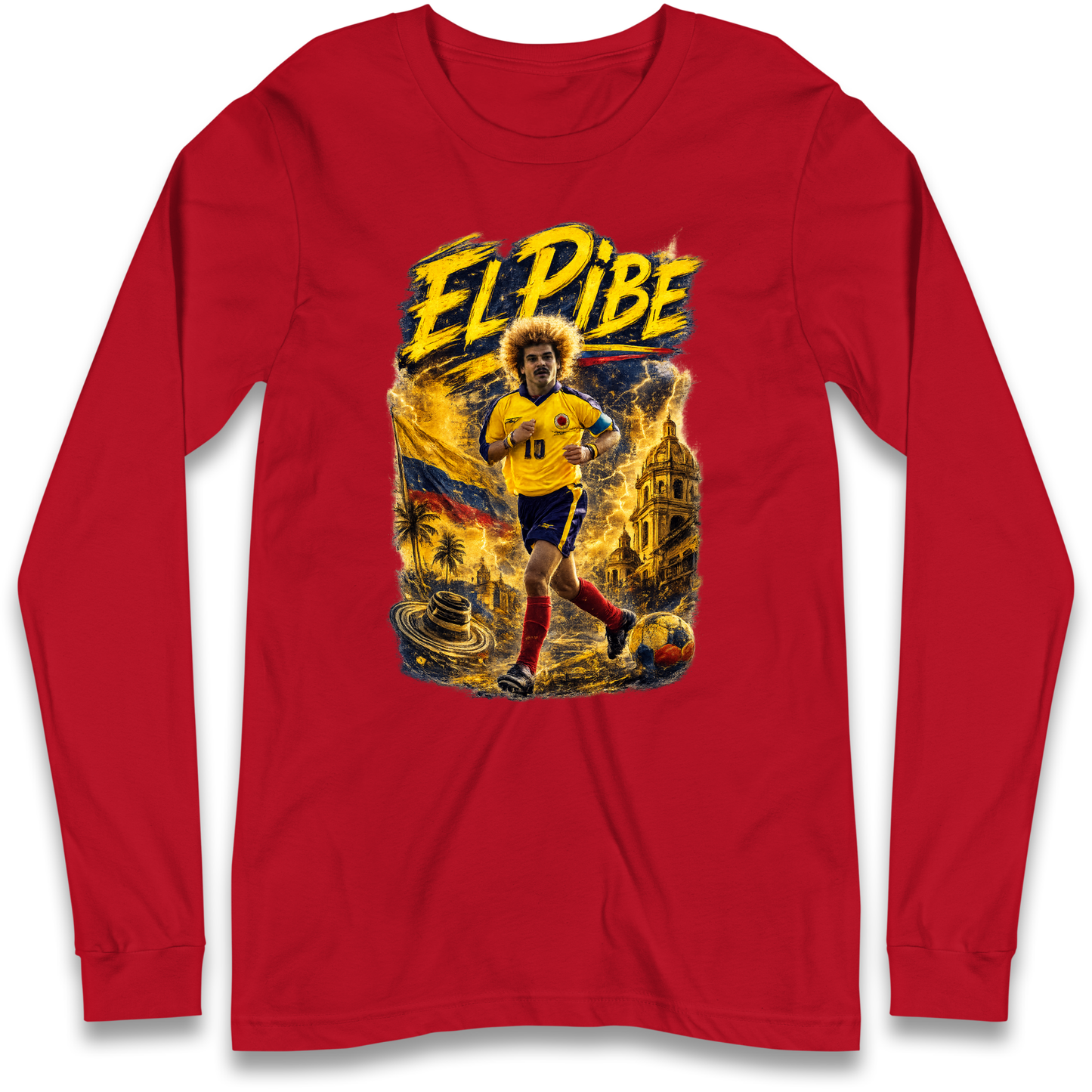 Carlos Valderrama Colombia Football Longsleeve T Shirt