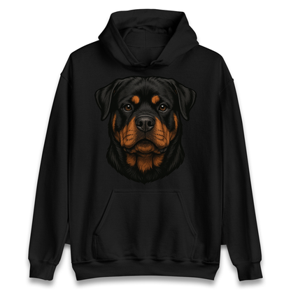 Rottweiler Face Hoodie