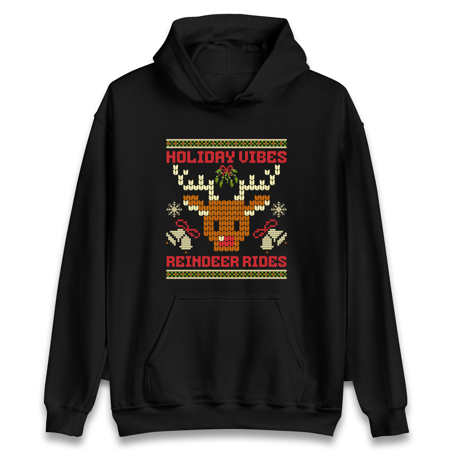Holiday Vibes Reindeer Rides Christmas Hoodie