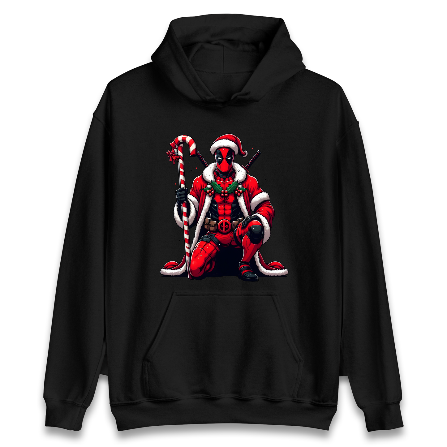 DeadPool Candy Cane Santa Hoodie