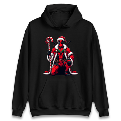 DeadPool Candy Cane Santa Hoodie