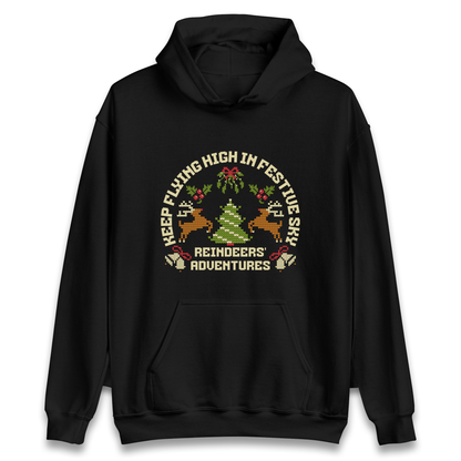 Keep Flying High In Festive Sky Christmas Hoodie
