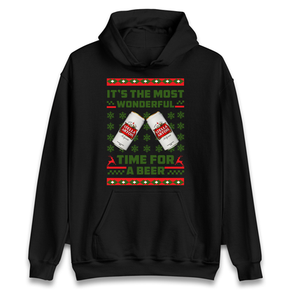 Its The Most Wonderful Time for A Beer Stella Christmas Hoodie
