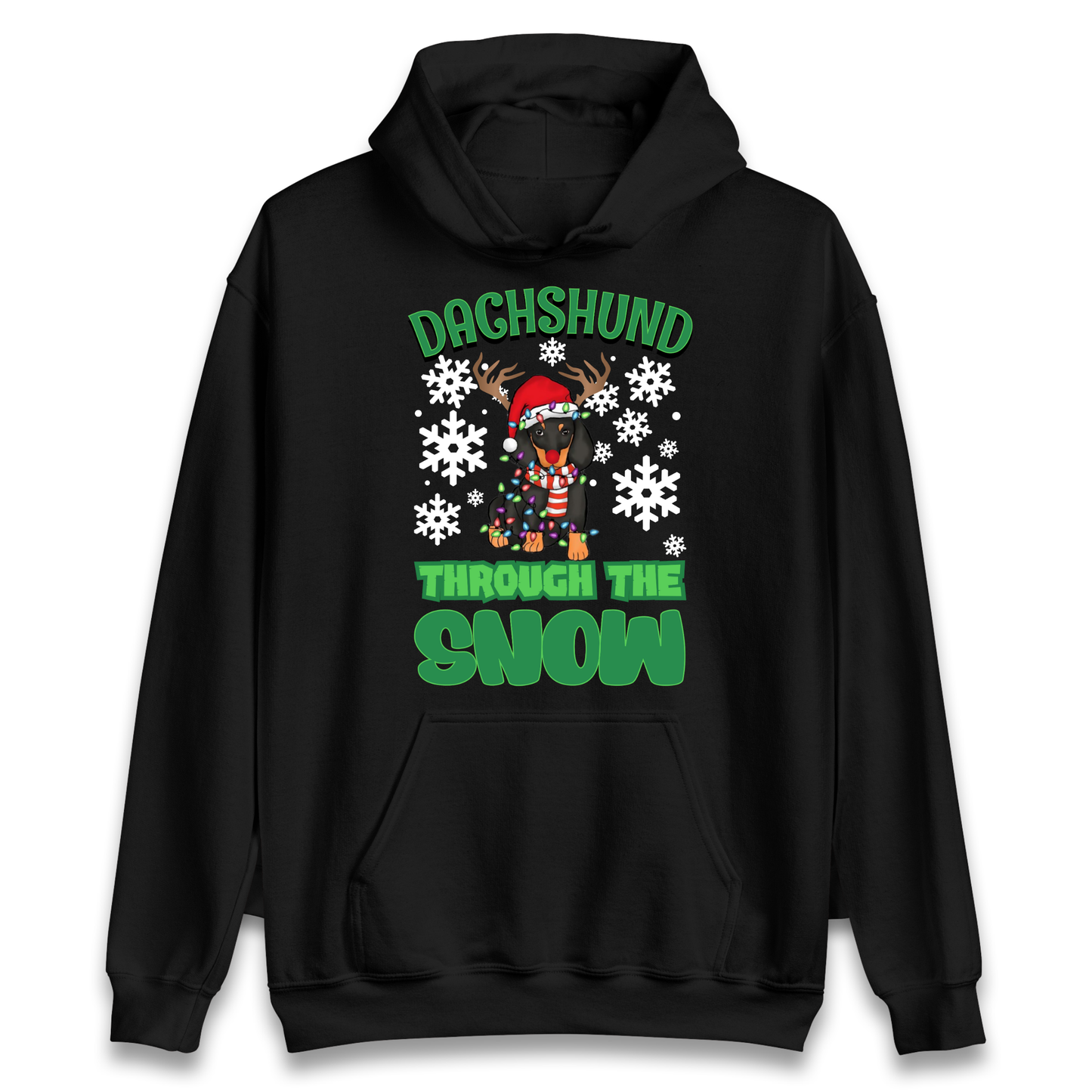 Dachshund Through The Snow Christmas Hoodie