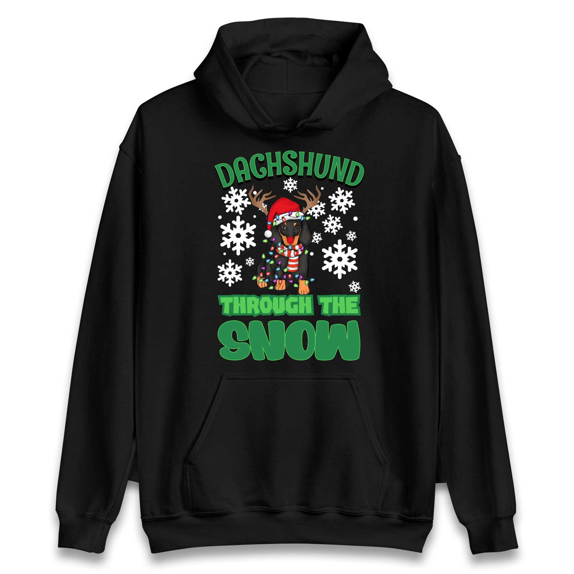 Dachshund Through The Snow Christmas Hoodie
