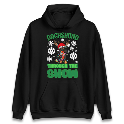 Dachshund Through The Snow Christmas Hoodie