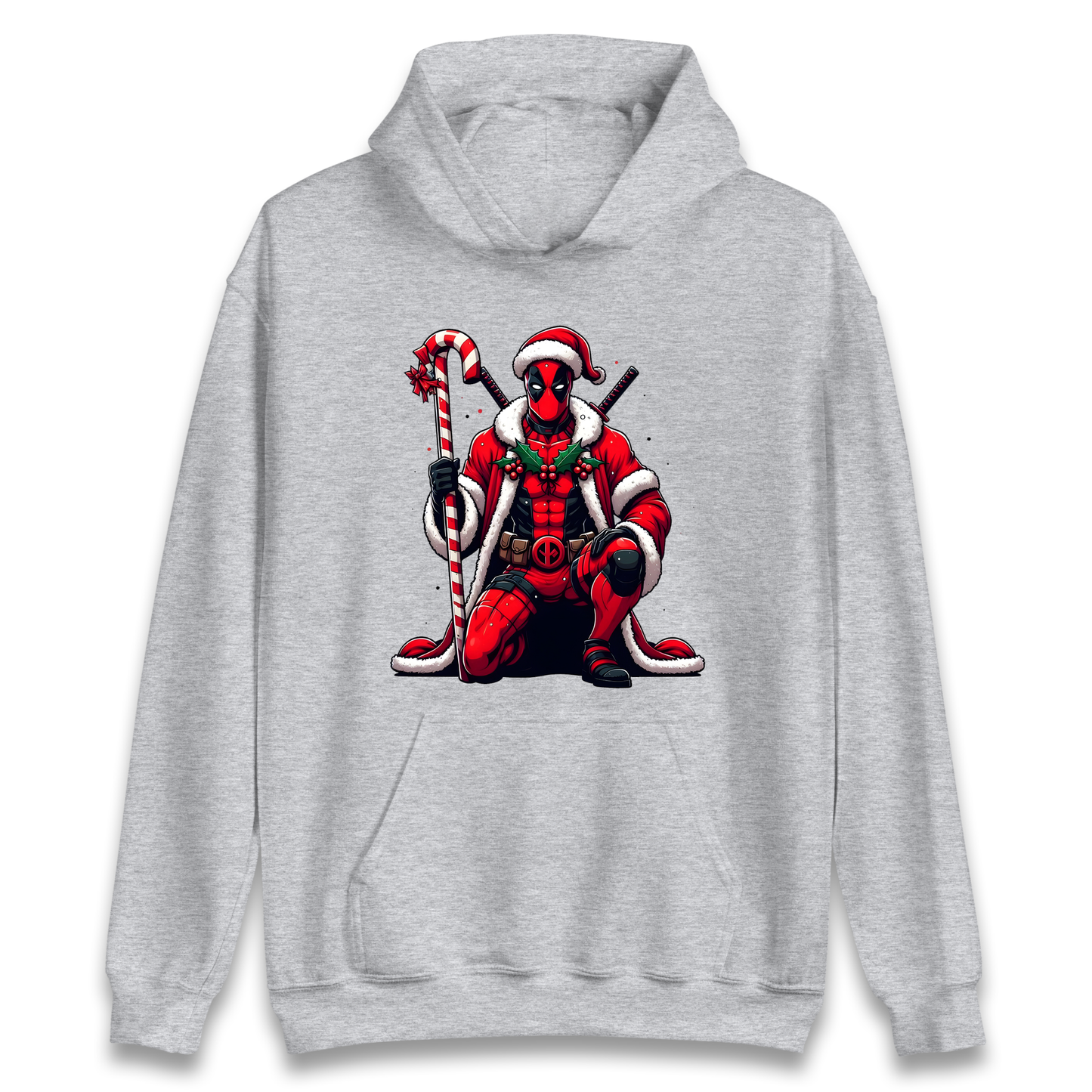 DeadPool Candy Cane Santa Hoodie